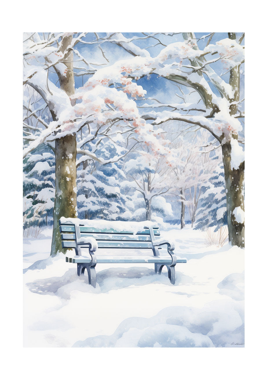 雪のアートポスター原画のみ