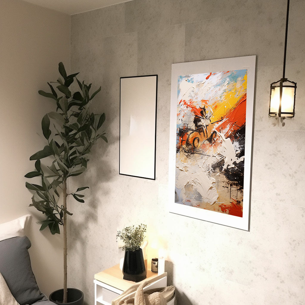 雪のアートポスター廊下配置イメージ