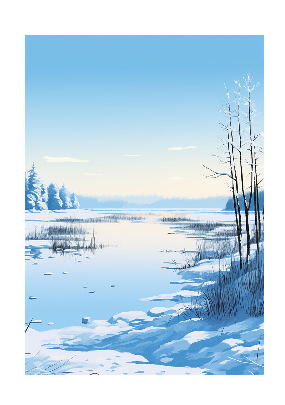 雪のアートポスター原画のみ