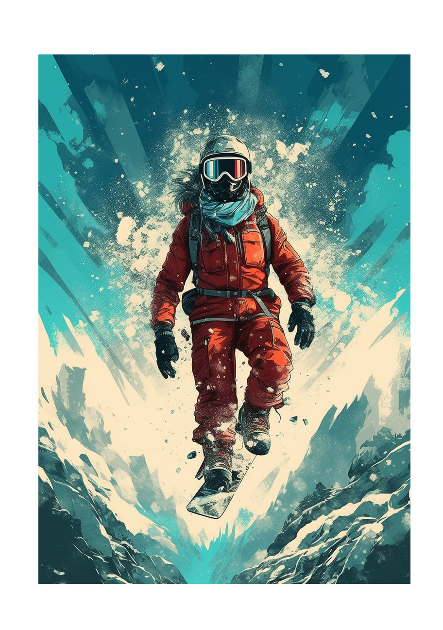 スノーボードのアートポスター原画のみ