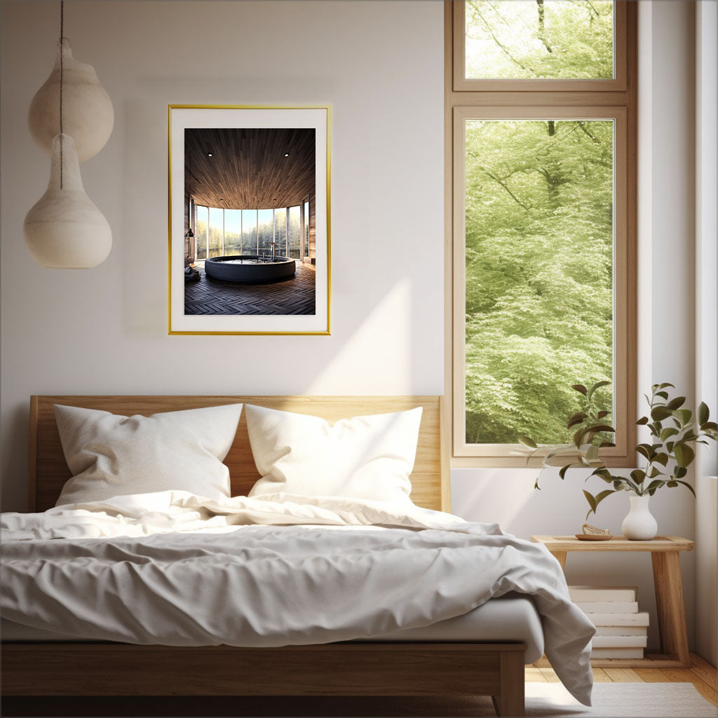 スパのアートポスター寝室配置イメージ