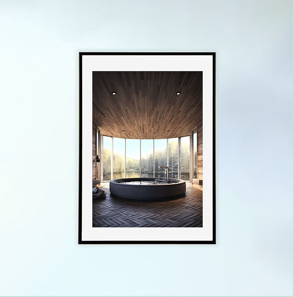 スパのアートポスター黒フレームあり