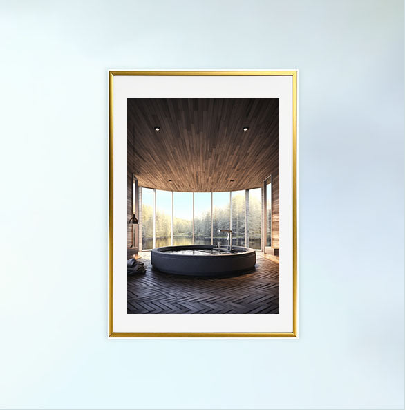 スパのアートポスター金フレームあり