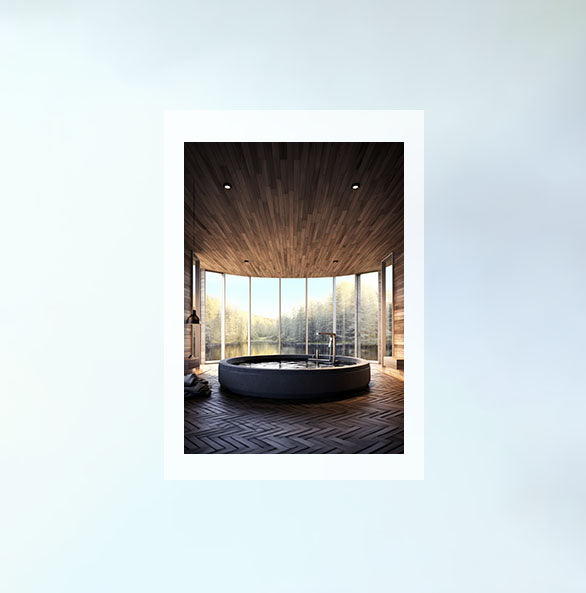 スパのアートポスター原画のみ設置イメージ