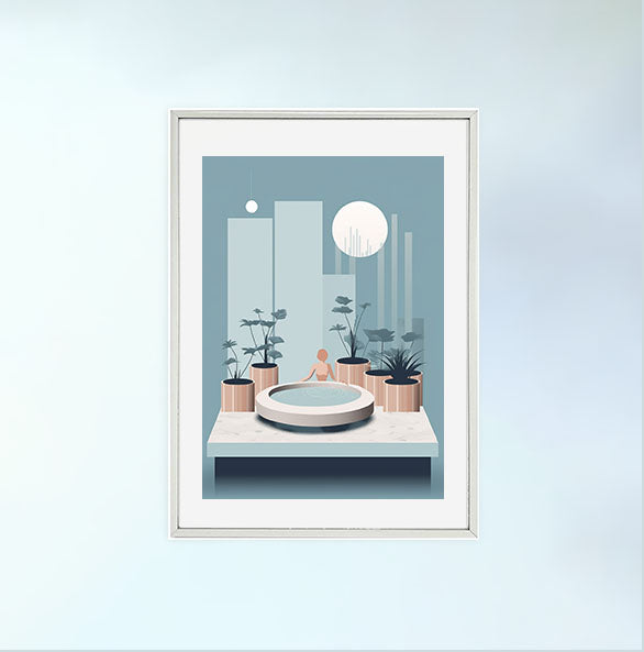 スパのアートポスター銀フレームあり