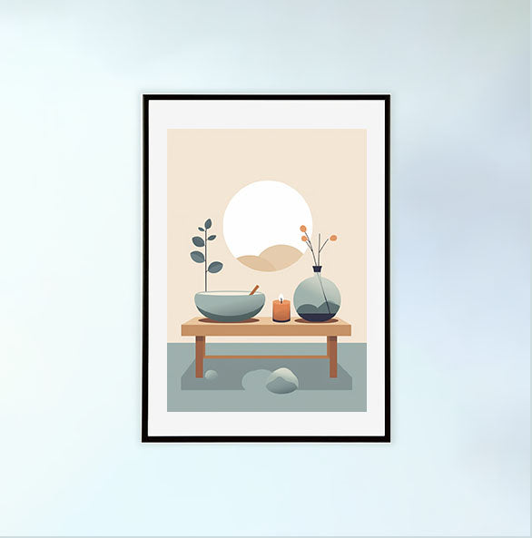 スパのアートポスター黒フレームあり