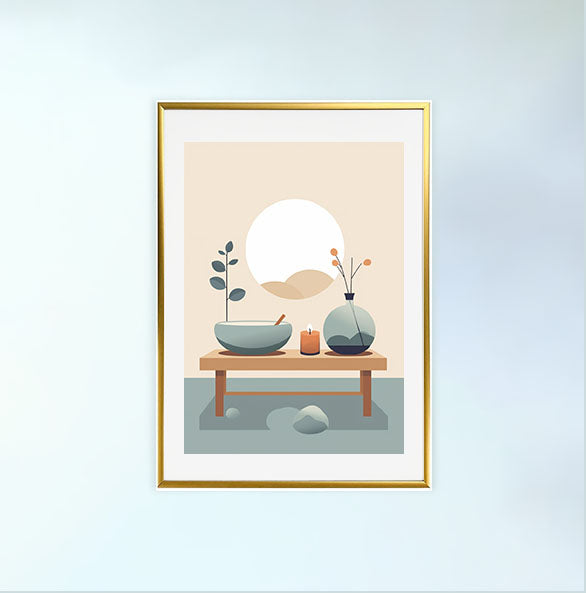 スパのアートポスター金フレームあり