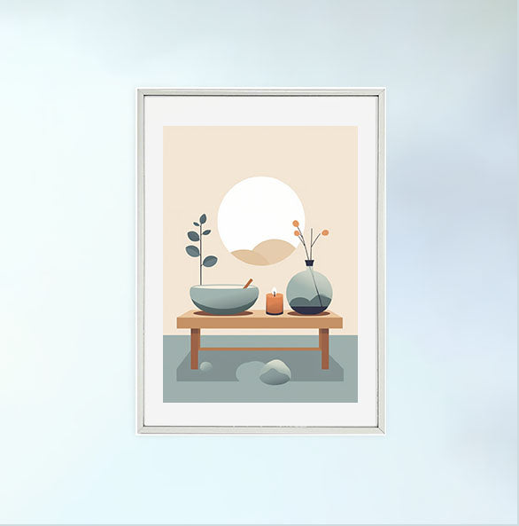 スパのアートポスター銀フレームあり