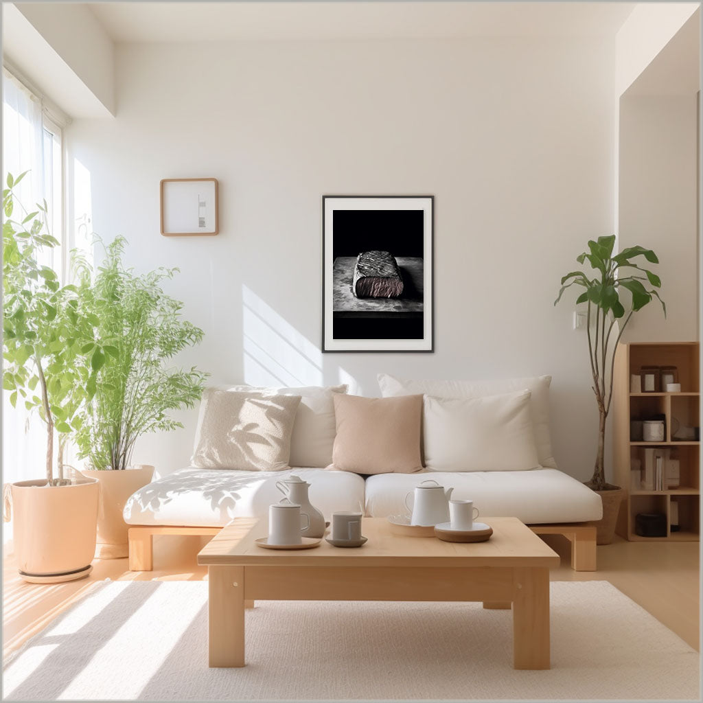 ステーキのアートポスターリビング配置イメージ