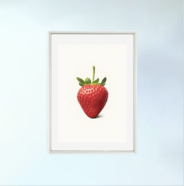 ストロベリーのアートポスター銀フレームあり