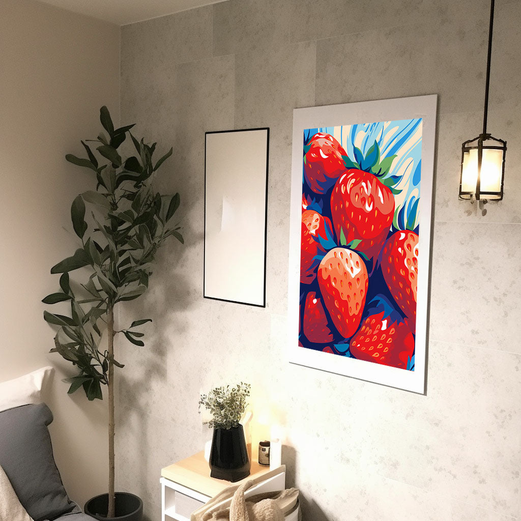 いちごのアートポスター廊下配置イメージ
