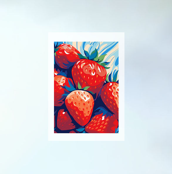 いちごのアートポスター原画のみ設置イメージ