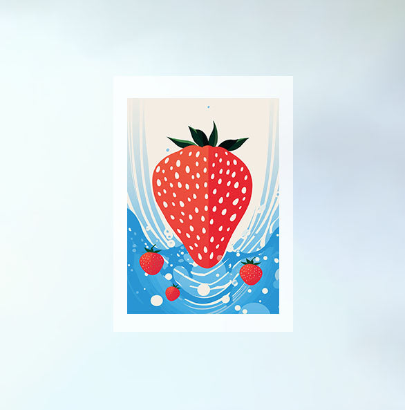 いちごのアートポスター原画のみ設置イメージ