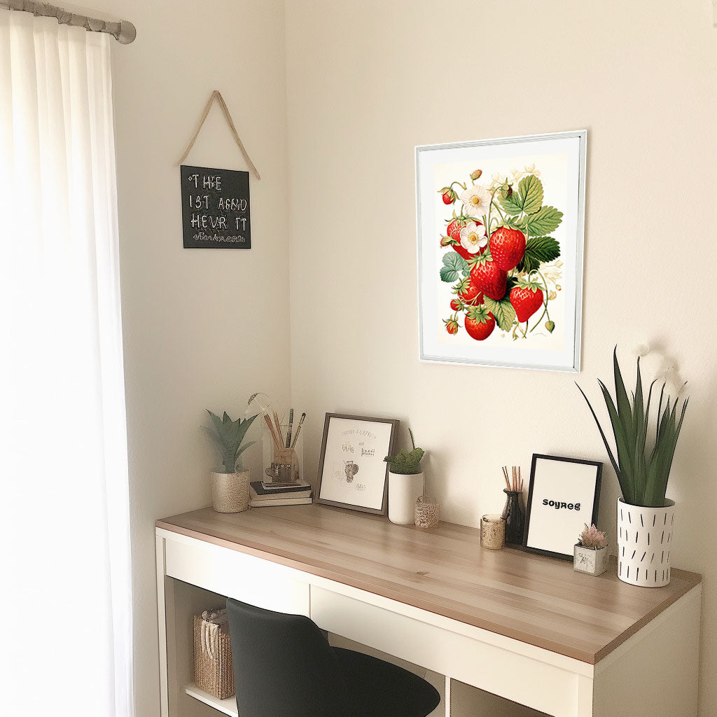 いちごのアートポスター机配置イメージ