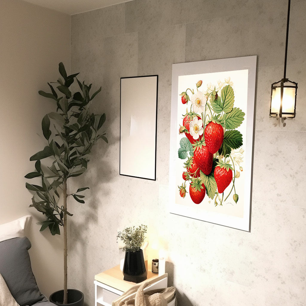 いちごのアートポスター廊下配置イメージ