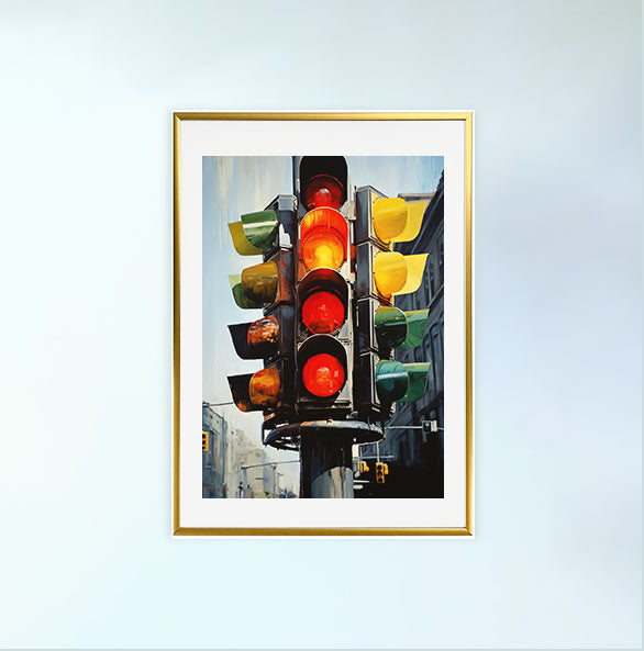 ストリートのアートポスター金フレームあり