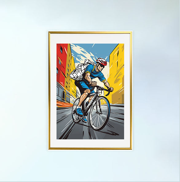 ストリートのアートポスター金フレームあり