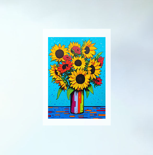 ひまわりのアートポスター原画のみ設置イメージ