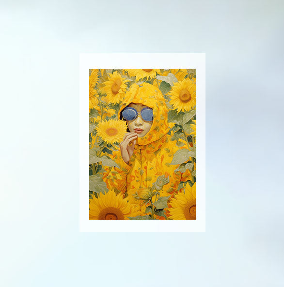 ひまわりのアートポスター原画のみ設置イメージ