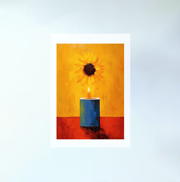 ひまわりのアートポスター原画のみ設置イメージ