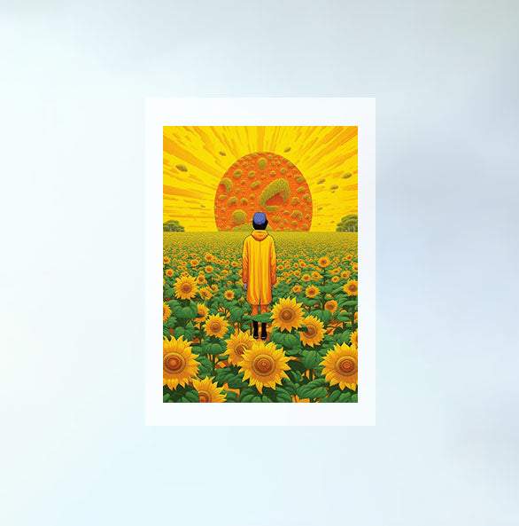 ひまわりのアートポスター原画のみ設置イメージ