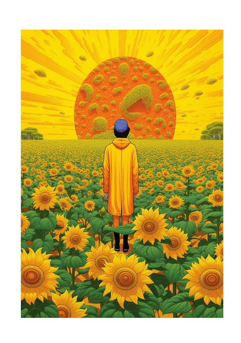 ひまわりのアートポスター原画のみ