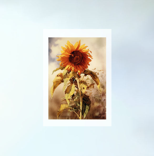 ひまわりのアートポスター原画のみ設置イメージ