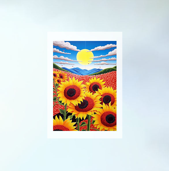 ひまわりのアートポスター原画のみ設置イメージ