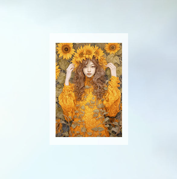 ひまわりのアートポスター原画のみ設置イメージ