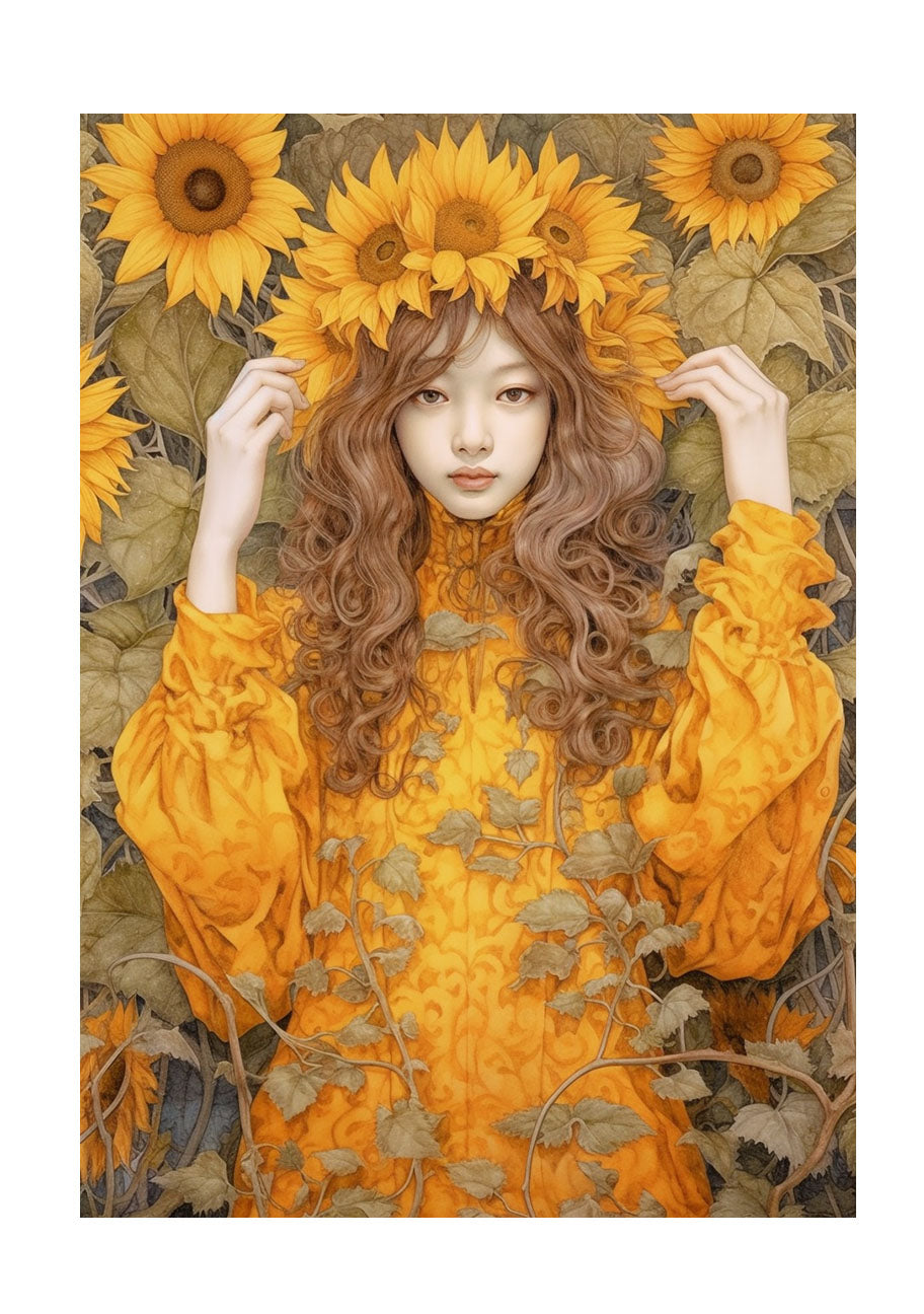 ひまわりのアートポスター原画のみ