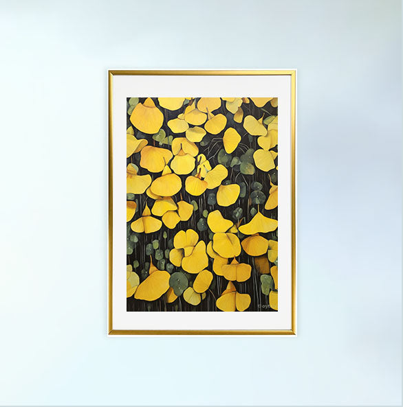 ひまわりのアートポスター金フレームあり