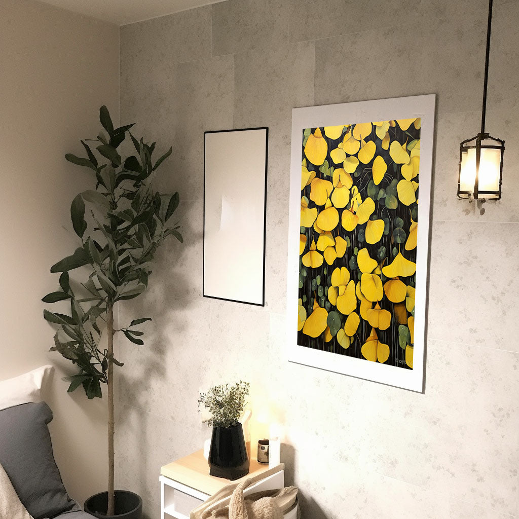 ひまわりのアートポスター廊下配置イメージ