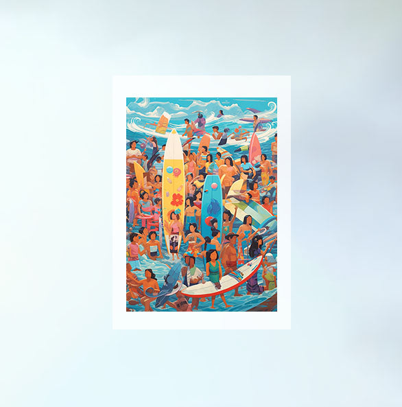 サーフィンのアートポスター原画のみ設置イメージ