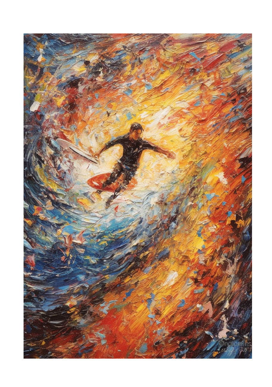サーフィンのアートポスター原画のみ