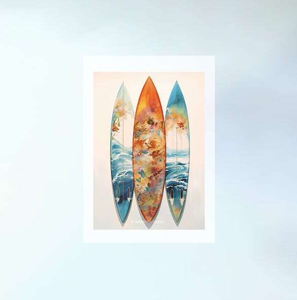 サーフィンのアートポスター原画のみ設置イメージ