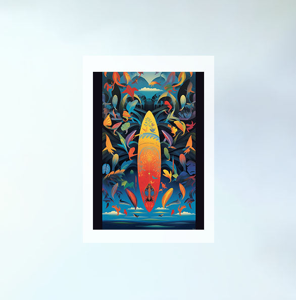 サーフィンのアートポスター原画のみ設置イメージ