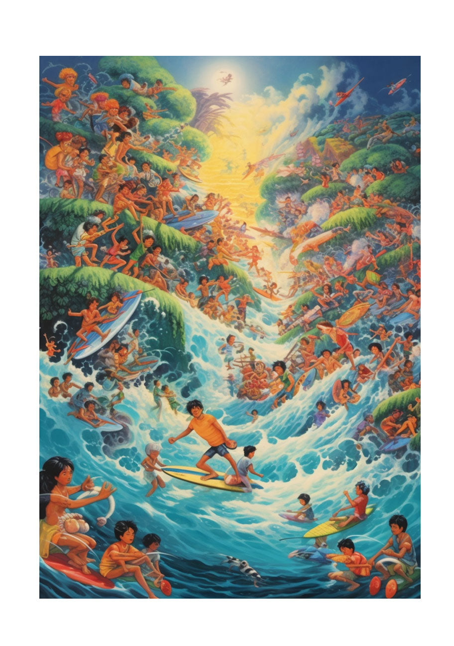 サーフィンのアートポスター原画のみ
