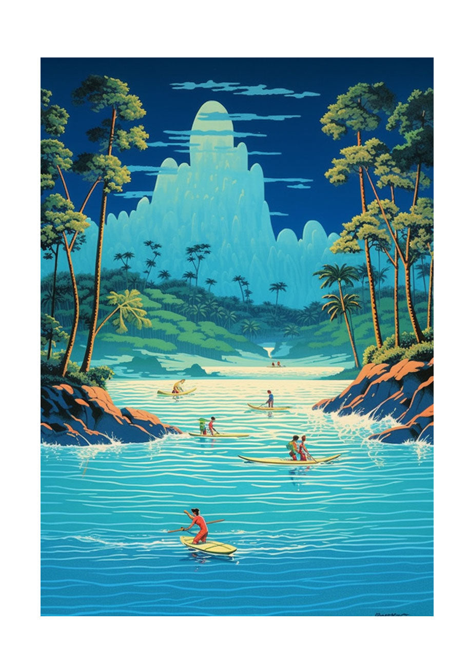 サーフィンのアートポスター原画のみ