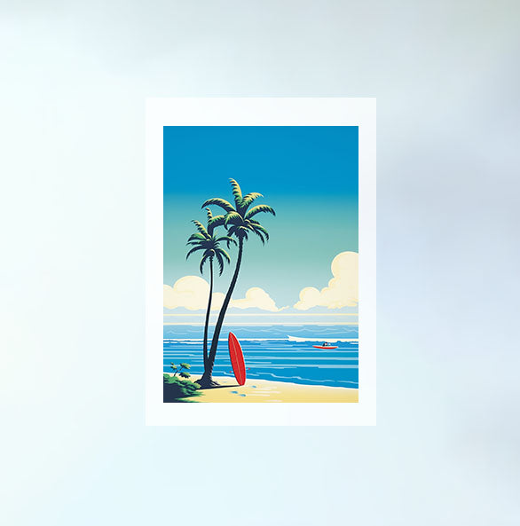 サーフィンのアートポスター原画のみ設置イメージ