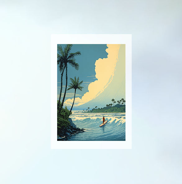 サーフィンのアートポスター原画のみ設置イメージ