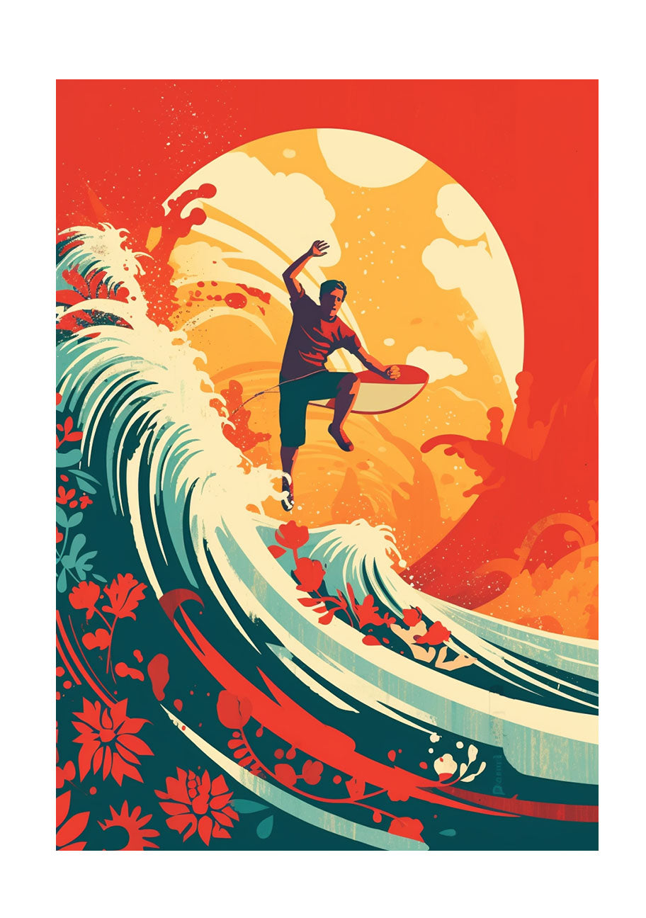 サーフィンのアートポスター:surfing_d454 通販