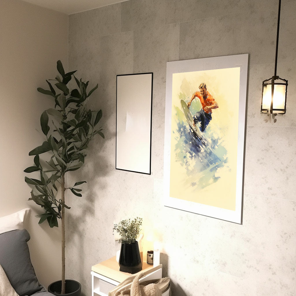サーフィンのアートポスター廊下配置イメージ