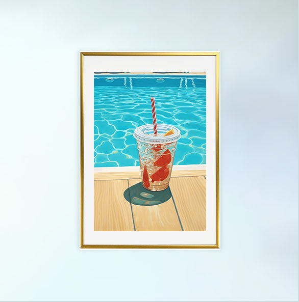 浮き輪のアートポスター金フレームあり