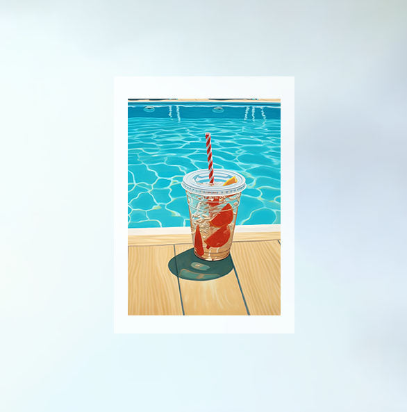 浮き輪のアートポスター原画のみ設置イメージ