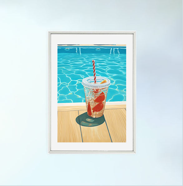 浮き輪のアートポスター銀フレームあり