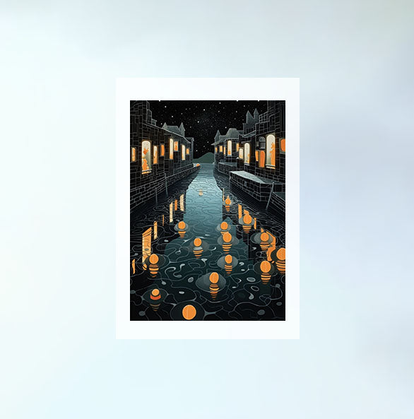 浮き輪のアートポスター原画のみ設置イメージ