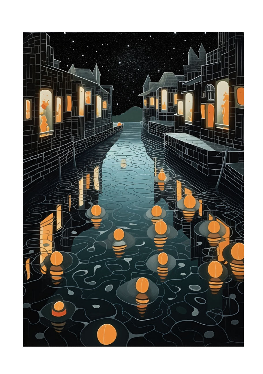 浮き輪のアートポスター原画のみ