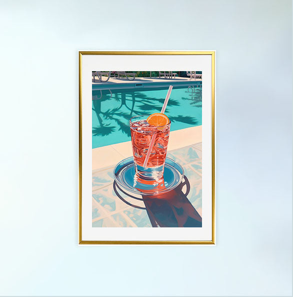 浮き輪のアートポスター金フレームあり