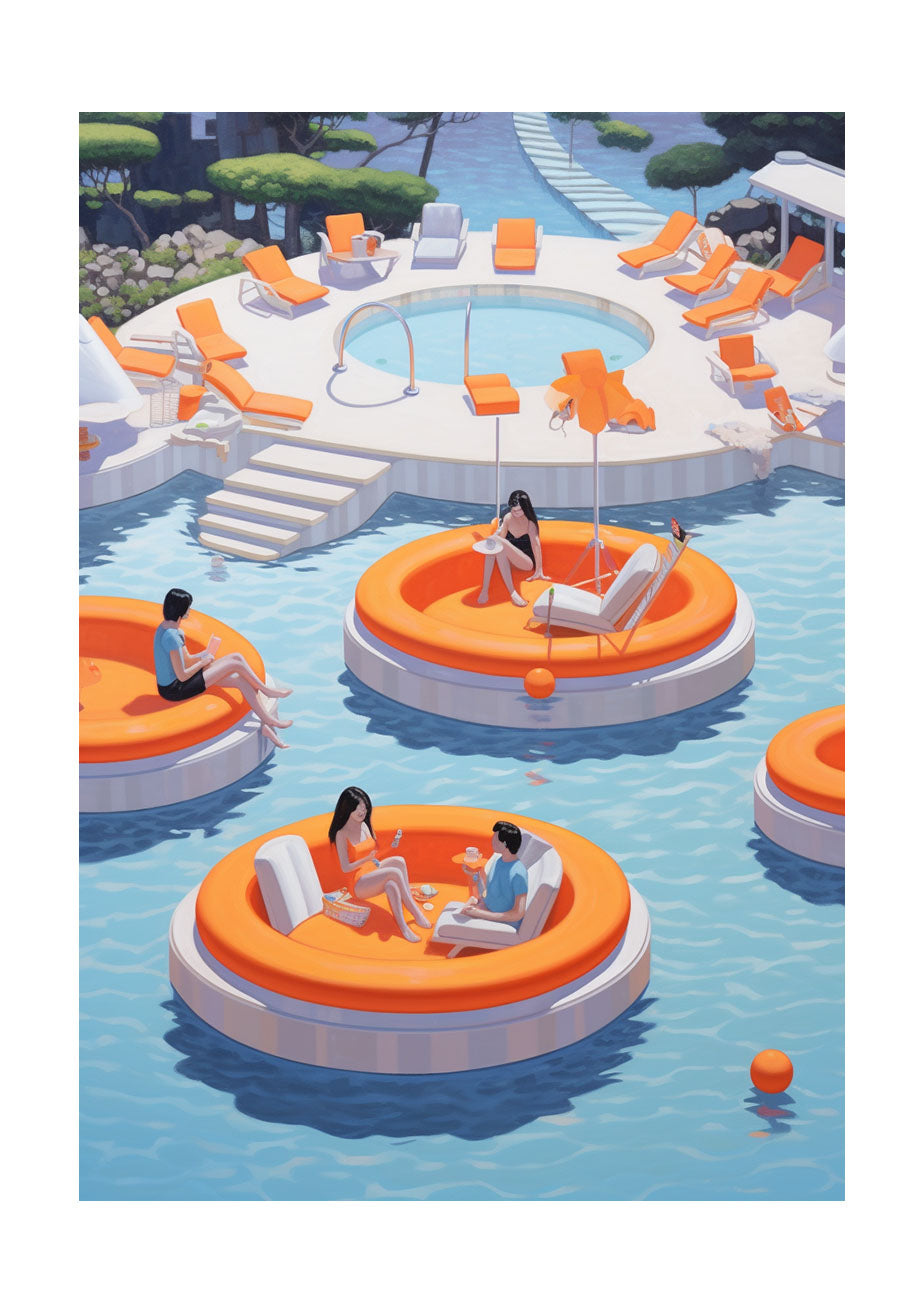 浮き輪のアートポスター原画のみ