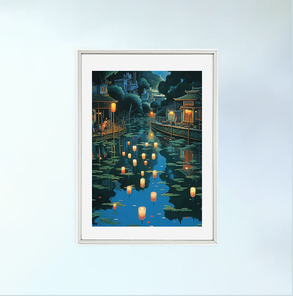 浮き輪のアートポスター銀フレームあり